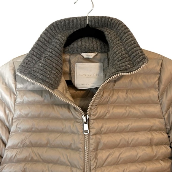 SOSKEN Studio BEV Grey Lightweight Down Puffer Jacket- Size 3/Small- Medium - Picture 4 of 13